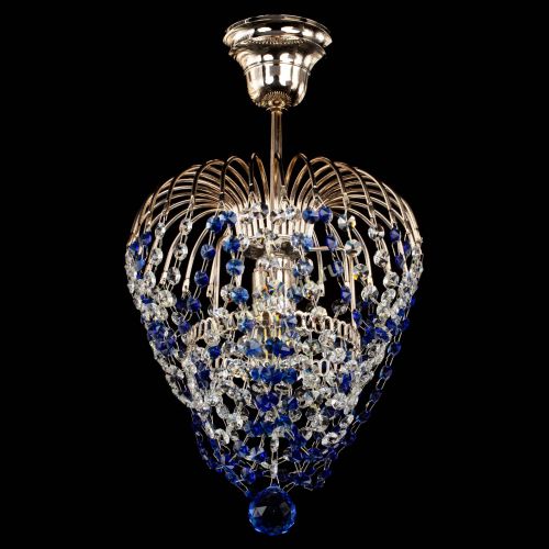 Люстра Малинка обтикон синяя в Самаре Гусь Хрустальный