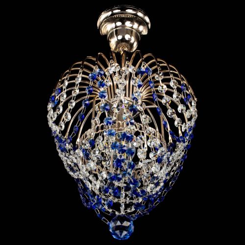 Люстра Малинка обтикон синяя в Самаре Гусь Хрустальный