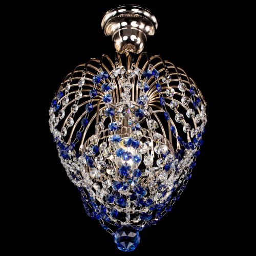 Люстра Малинка обтикон синяя в Самаре Гусь Хрустальный