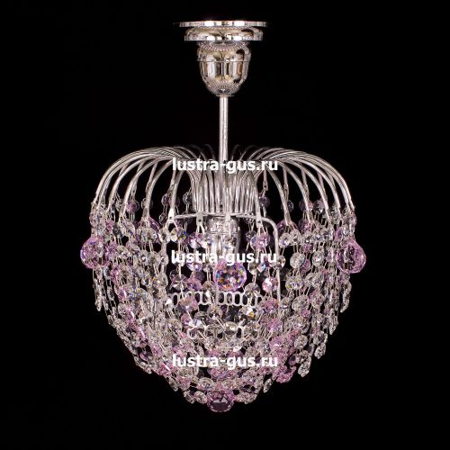 Люстра Малинка шар розовая в Самаре Гусь Хрустальный