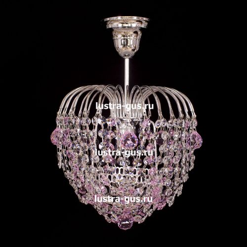 Люстра Малинка шар розовая в Самаре Гусь Хрустальный