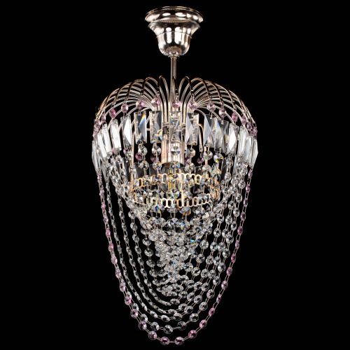 Люстра Малинка Водоворот розовая в Самаре Гусь Хрустальный