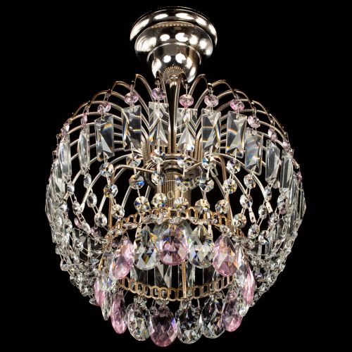 Люстра Малинка розовая в Самаре Гусь Хрустальный