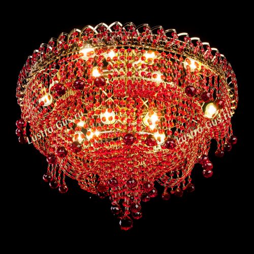 Люстра Водопад Софья красная в Самаре Гусь Хрустальный