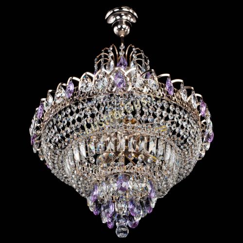 Люстра Ника подвесная Фиолетовая в Самаре Гусь Хрустальный