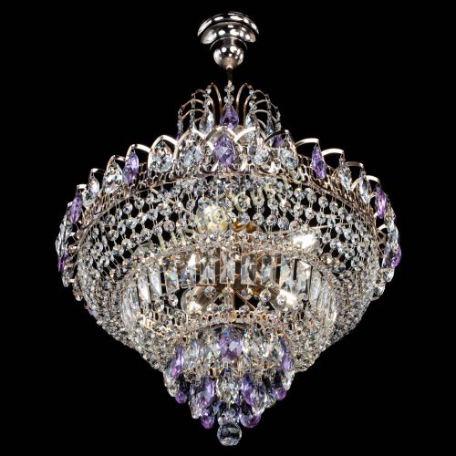 Люстра Ника подвесная Фиолетовая в Самаре Гусь Хрустальный