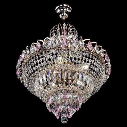 Люстра Ника подвесная Розовая в Самаре Гусь Хрустальный