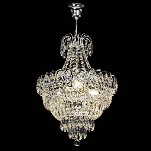 Люстра Ника, диаметр 400 мм, серебро Гусь Хрустальный