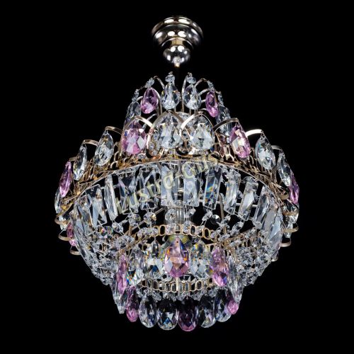 Люстра Ника 1 лампа розовая в Самаре Гусь Хрустальный