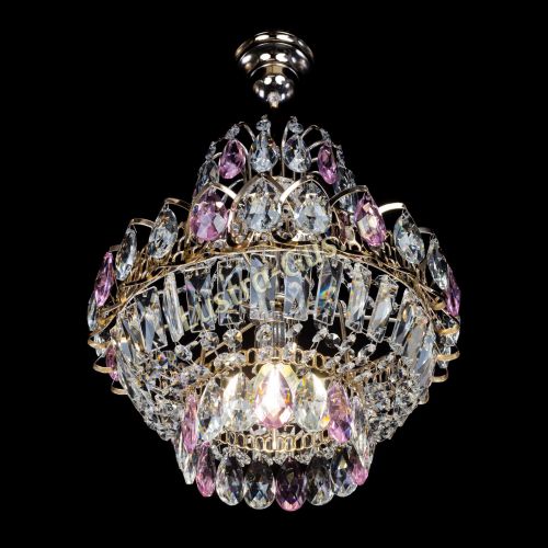 Люстра Ника 1 лампа розовая в Самаре Гусь Хрустальный