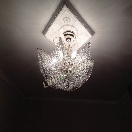 Люстра Орхидея №3 фиолетовая в Самаре Гусь Хрустальный