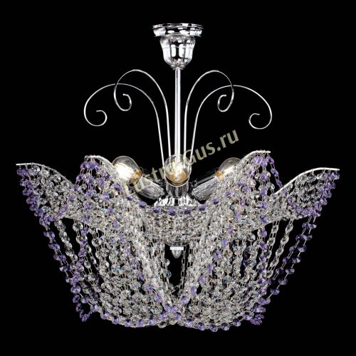 Люстра Орхидея №3 фиолетовая в Самаре Гусь Хрустальный