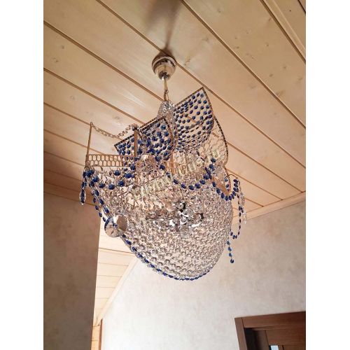 Люстра Парусник №1 синий в Самаре Гусь Хрустальный