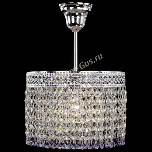 Люстра Венеция Капель №1 с подвесом Фиолетовая в Самаре Гусь Хрустальный