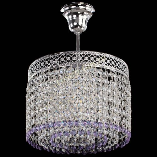 Люстра Венеция Капель №1 с подвесом Фиолетовая в Самаре Гусь Хрустальный