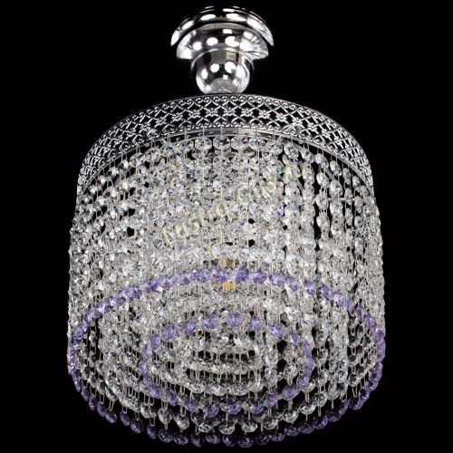 Люстра Венеция Капель №1 с подвесом Фиолетовая в Самаре Гусь Хрустальный
