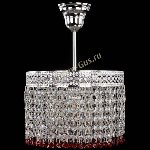 Люстра Венеция Капель №1 с подвесом Красная в Самаре Гусь Хрустальный