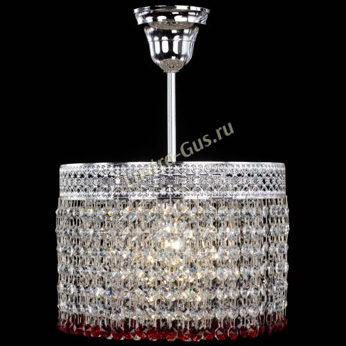 Люстра Венеция Капель №1 с подвесом Красная в Самаре Гусь Хрустальный