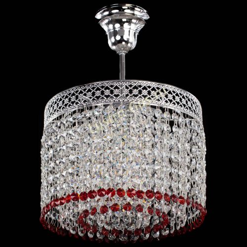 Люстра Венеция Капель №1 с подвесом Красная в Самаре Гусь Хрустальный