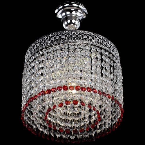 Люстра Венеция Капель №1 с подвесом Красная в Самаре Гусь Хрустальный