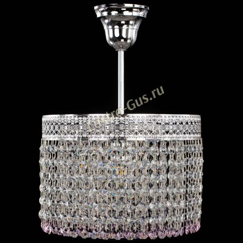 Люстра Венеция Капель №1 с подвесом Розовая в Самаре Гусь Хрустальный