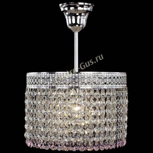 Люстра Венеция Капель №1 с подвесом Розовая в Самаре Гусь Хрустальный