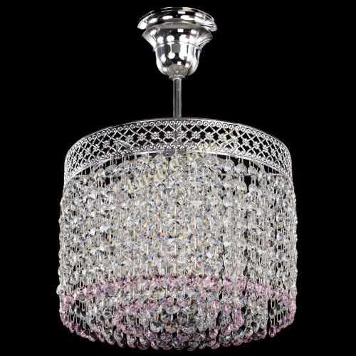 Люстра Венеция Капель №1 с подвесом Розовая в Самаре Гусь Хрустальный