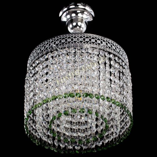 Люстра Венеция Капель №1 с подвесом Зеленая в Самаре Гусь Хрустальный