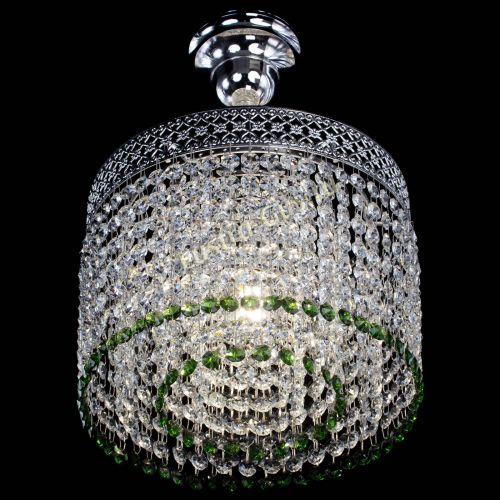 Люстра Венеция Капель №1 с подвесом Зеленая в Самаре Гусь Хрустальный