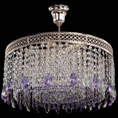 Люстра Венеция Капель журавлик фиолетовая в Самаре Гусь Хрустальный