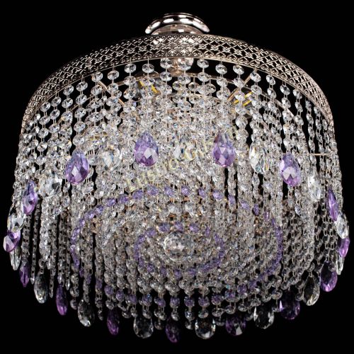 Люстра Венеция Капель журавлик фиолетовая в Самаре Гусь Хрустальный