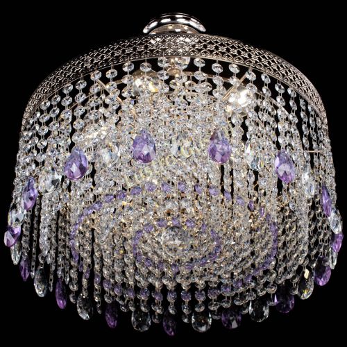 Люстра Венеция Капель журавлик фиолетовая в Самаре Гусь Хрустальный