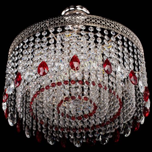 Люстра Венеция Капель журавлик красная в Самаре Гусь Хрустальный