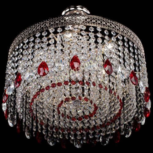 Люстра Венеция Капель журавлик красная в Самаре Гусь Хрустальный