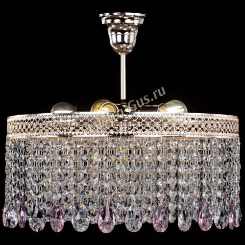 Люстра Венеция Капель журавлик розовая в Самаре Гусь Хрустальный