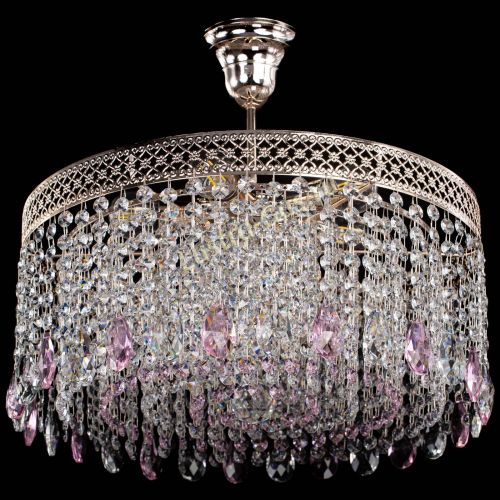 Люстра Венеция Капель журавлик розовая в Самаре Гусь Хрустальный