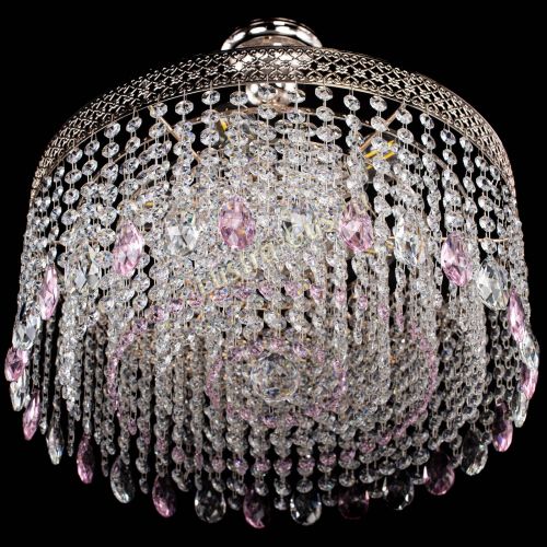 Люстра Венеция Капель журавлик розовая в Самаре Гусь Хрустальный