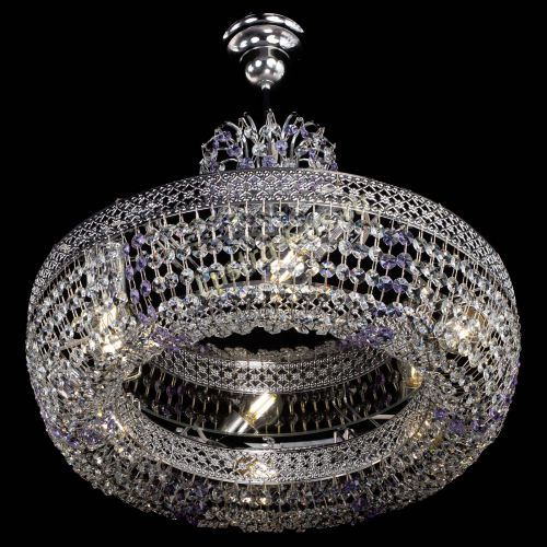 Люстра Венеция Кольцо с подвесом Фиолетовая в Самаре Гусь Хрустальный