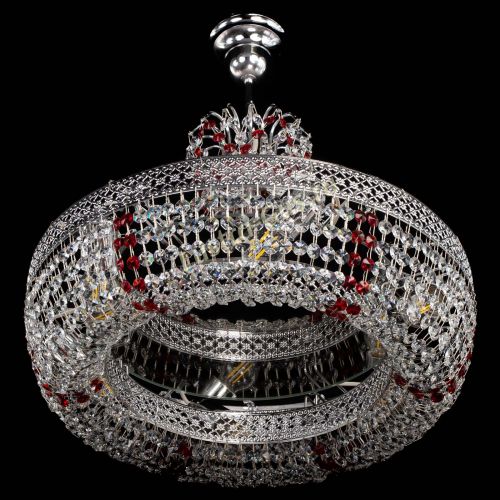 Люстра Венеция Кольцо с подвесом Красная в Самаре Гусь Хрустальный