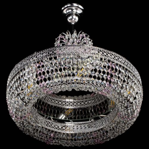 Люстра Венеция Кольцо с подвесом Розовая в Самаре Гусь Хрустальный