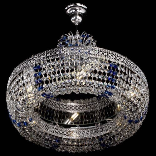 Люстра Венеция Кольцо с подвесом Синяя в Самаре Гусь Хрустальный