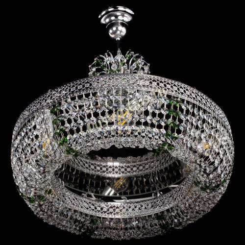 Люстра Венеция Кольцо с подвесом Зеленая в Самаре Гусь Хрустальный