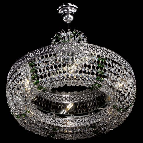 Люстра Венеция Кольцо с подвесом Зеленая в Самаре Гусь Хрустальный