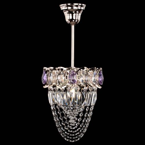 Люстра Водоворот №1 мини с подвесом фиолетовая в Самаре Гусь Хрустальный