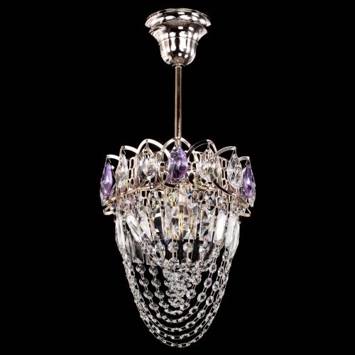 Люстра Водоворот №1 мини с подвесом фиолетовая в Самаре Гусь Хрустальный