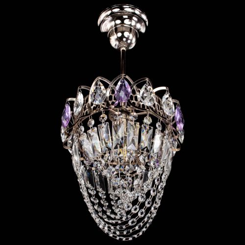 Люстра Водоворот №1 мини с подвесом фиолетовая в Самаре Гусь Хрустальный