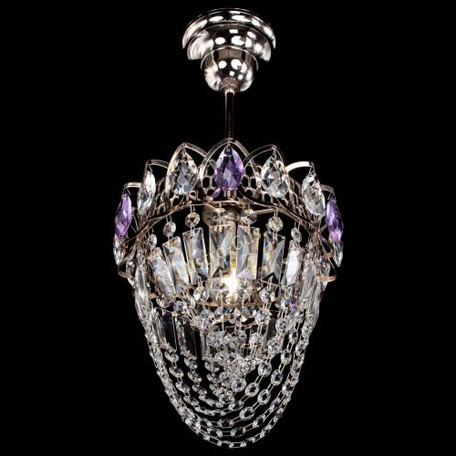 Люстра Водоворот №1 мини с подвесом фиолетовая в Самаре Гусь Хрустальный