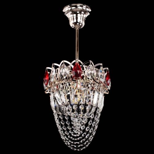 Люстра Водоворот №1 мини с подвесом красная в Самаре Гусь Хрустальный