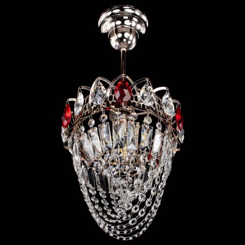 Люстра Водоворот №1 мини с подвесом красная в Самаре Гусь Хрустальный