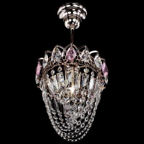 Люстра Водоворот №1 мини с подвесом розовая в Самаре Гусь Хрустальный